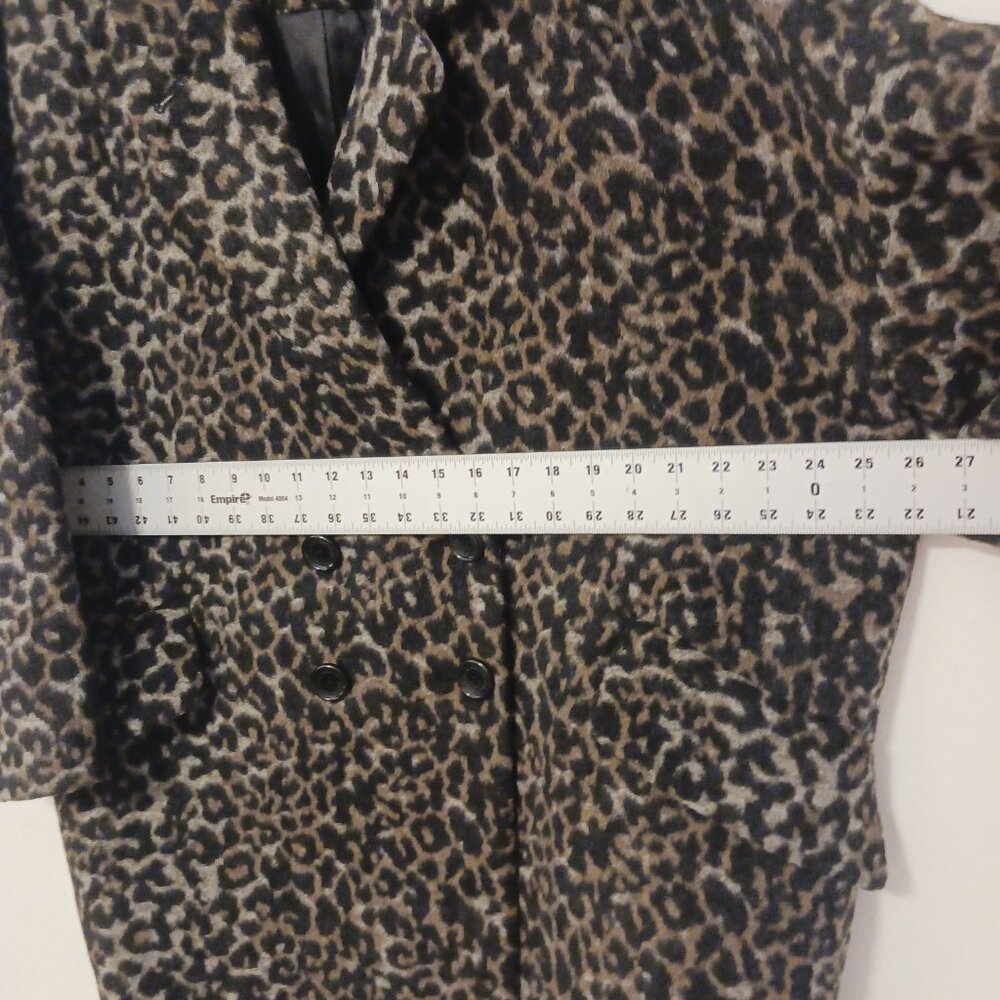 Coach Leopard Print Oversized Coat Size Large, Luxury, Wool Blend, Elevated - Picture 11 of 16